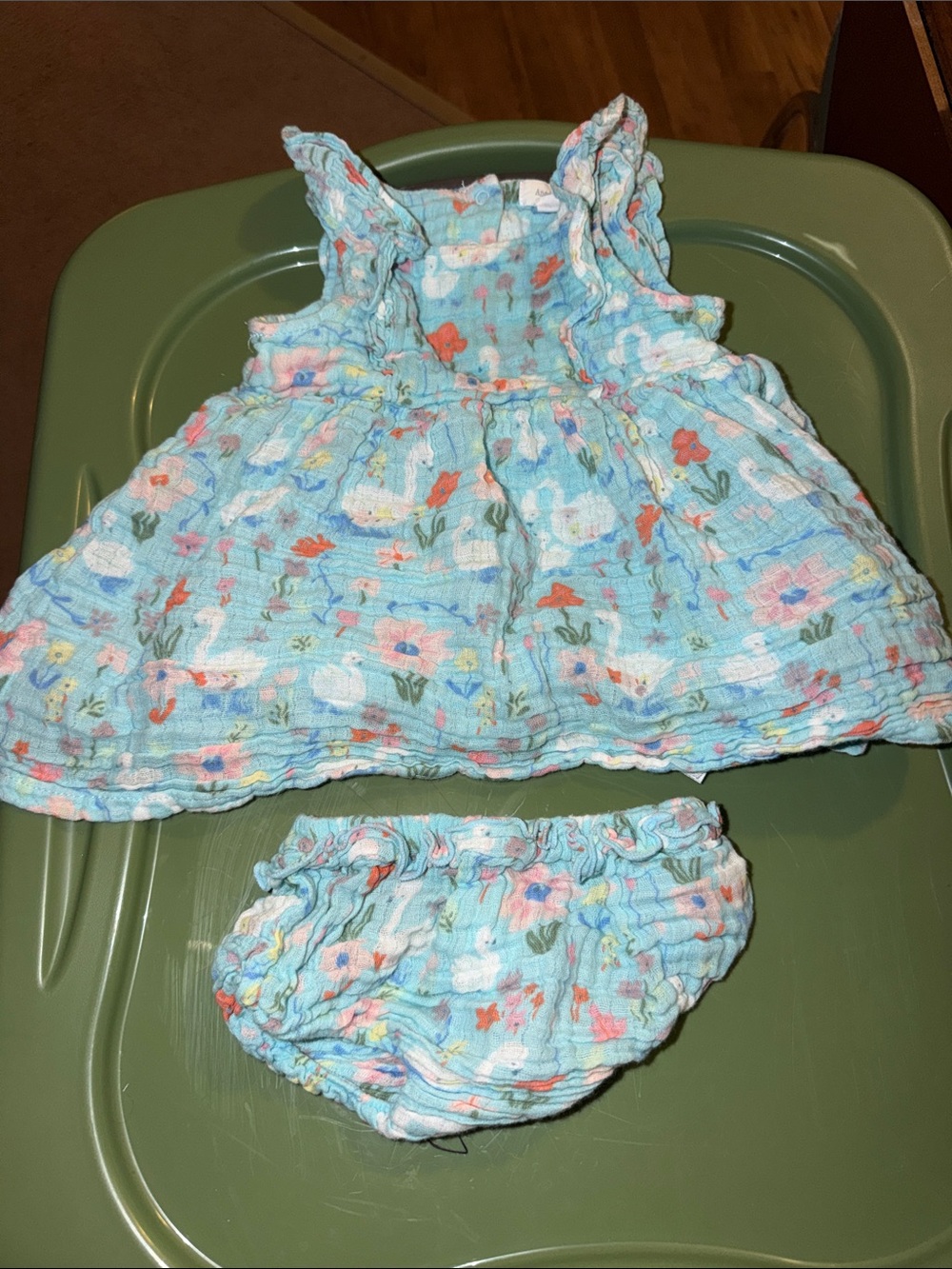 Angel Dear 2 Piece dress with bloomer set 12-18 M